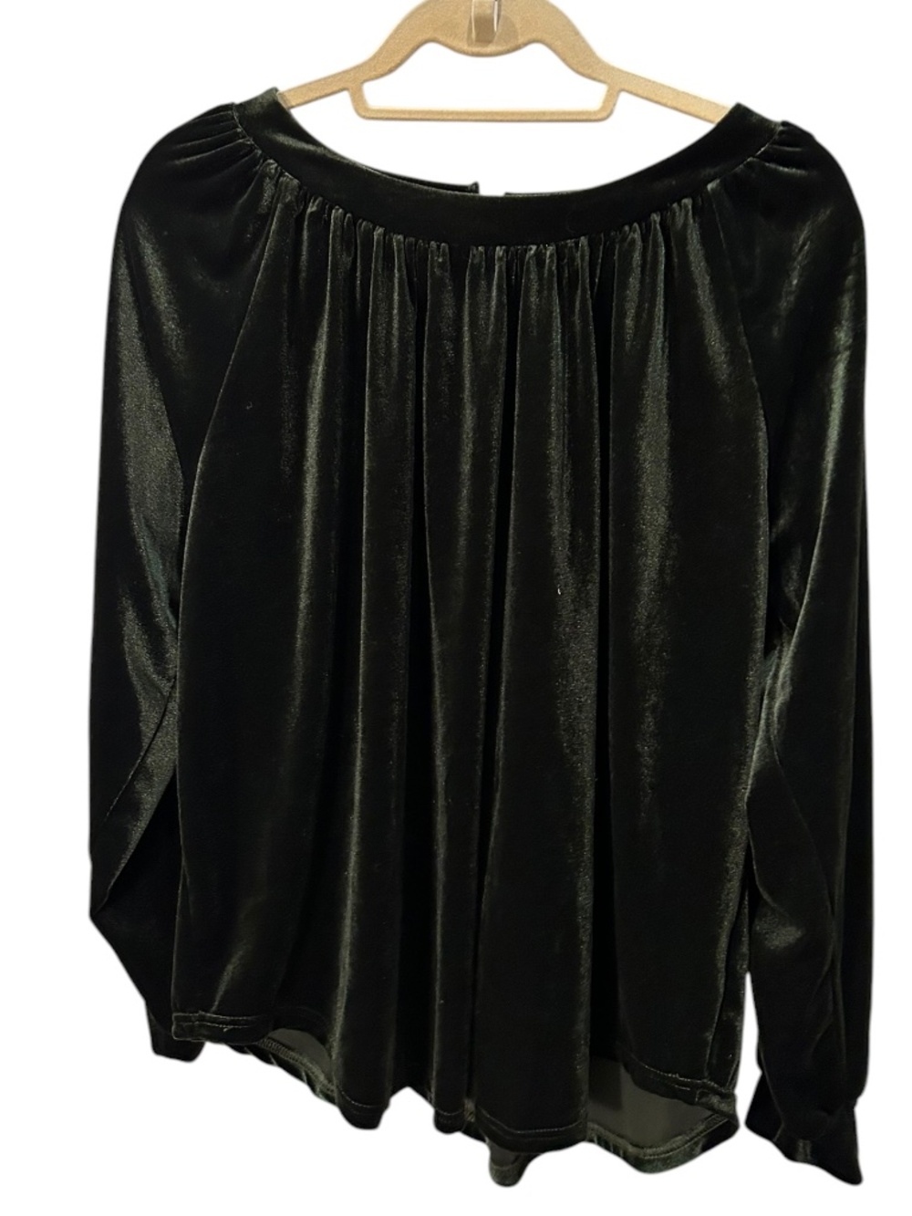 Forest green velvet HOLIDAY tunic top L